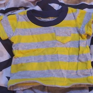 Newborn Yellow stripe shirt and dark blue joggers
